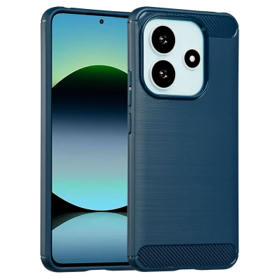 Afbeelding van Xiaomi Redmi Note 14 (4G) Hoesje Siliconen en TPU (zacht) imoshion Softcase/Backcover Donkerblauw Telefoonhoesje