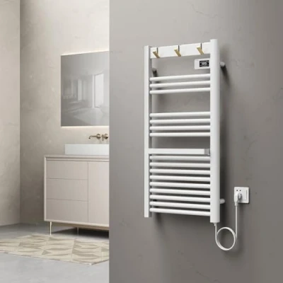 Afbeelding van pro.tec Handdoekradiator Uvdal elektrisch 105x50x4,3 cm wit