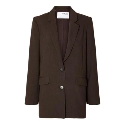 Afbeelding van Selected Femme Slfrita Relaxed Blazer JAVA Halflange jas, Dames, Maat: 36, Java/melange