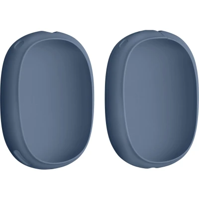 Afbeelding van kwmobile 2x cover voor koptelefoon geschikt Apple AirPods Max Siliconen hoes hoofdtelefoon In donkerblauw
