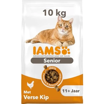 Afbeelding van 10kg IAMS Advanced Nutrition Senior droogvoer voor katten 11+ met kip