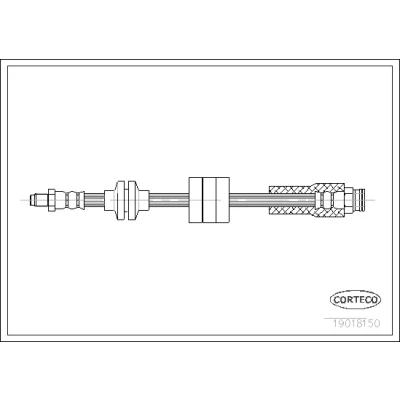 Afbeelding van CORTECO 19018150 Remslang Vooras 445mm FIAT: Cinquecento