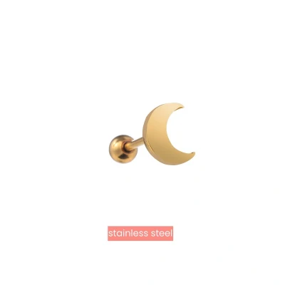 Afbeelding van Bijoutheek Oorknoppen Moon Goud