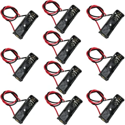 Afbeelding van LUORNG 10PCS 12V 23A Batterij Houder, Case met Leads Draden, Zwart