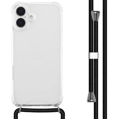 Afbeelding van imoshion Hoesje Geschikt voor iPhone 16 Plus met koord Backcover Zwart