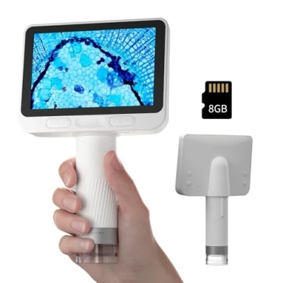 Afbeelding van BEAVERLAB Microscoop, digitale microscoop met 4 inch IPS scherm, muntmicroscoop 8 verstelbare LED verlichting, 1080P HD WiFi USB voor volwassenen, compatibel iPhone Android computer