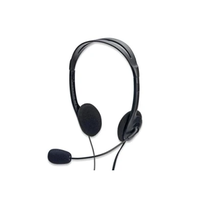 Afbeelding van ednet 83022 On Ear headset Computer Kabel Stereo Zwart
