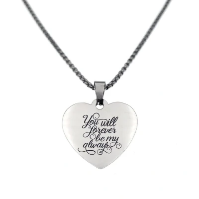 Afbeelding van Ketting RVS Hart Zilver You Will Forever Be My Always