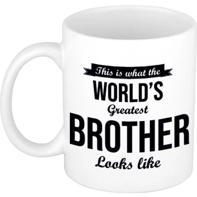 Afbeelding van Worlds Greatest Brother cadeau mok / beker 300 ml feest mokken