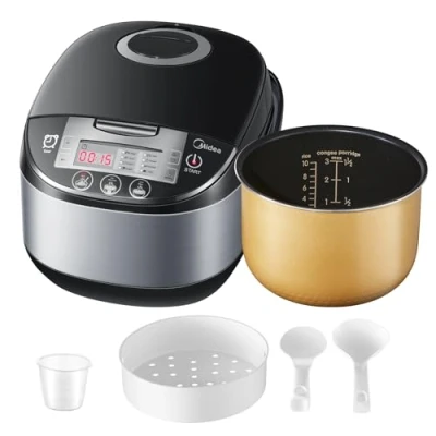 Afbeelding van Midea Rijstkoker, multikoker met 11 programma&#039;s, rijstkoker 1,8 l tot 10 personen, slowcooker stoompan, premium binnenpan, warmhoudfunctie, timer, 6 fasen technologie