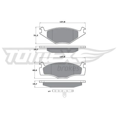 Afbeelding van Remblokkenset, schijfrem TOMEX Brakes TX 10 53