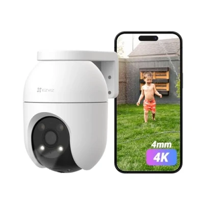 Afbeelding van EZVIZ C8c 4K bewakingscamera, wifi, voor buiten, 360 graden, met auto zoom tracking, detectie van menselijke vorm/voertuig, nachtzicht in kleur, bidirectionele audio, IP65 waterdicht, actieve