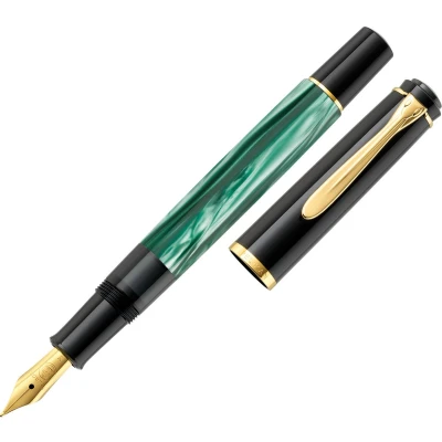 Afbeelding van Pelikan 994095 vulpen Ingebouwd vulsysteem Zwart, Goud, Groen, Marmerkleur 1 stuk(s)