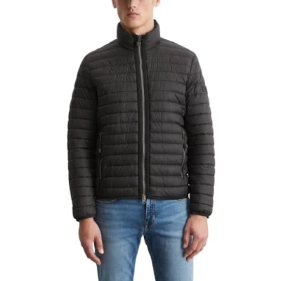 Afbeelding van Marc O&#039;Polo Stehkragenstepp MIT Wattierung VON Unifi Repreve Winterjas, Heren, Maat: Large, Black
