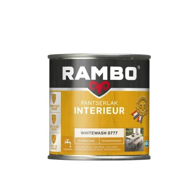 Afbeelding van Rambo Pantserlak Interieur Transparant Zijdeglans Lak 750 ml 0777 Whitewash
