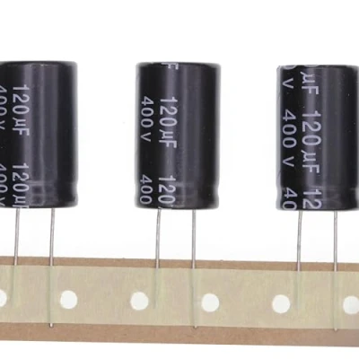 Afbeelding van 10 stuks 400 V 120UF elektrolytische condensator van aluminium, plug in, 18 x 30 mm, mm