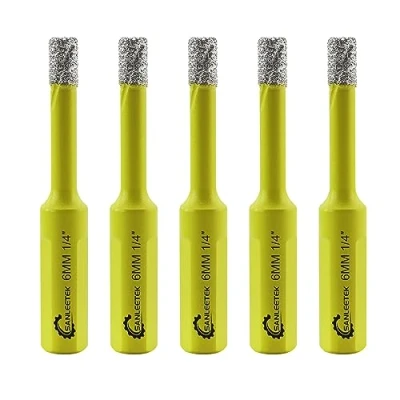 Afbeelding van Droog diamantboorkroon, 5 stuks, 6 mm, tegelboren met driehoekige schacht voor keramiek, porselein, tegels, graniet, marmer, kwarts, aardewerk SANLEETEK