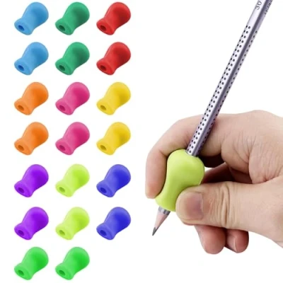 Afbeelding van Lixiluxia 20 stuks potloodgreep voor kinderen, ergonomische pen, rubberen handgrepen potlood, griptang, gereedschap correctie van de schrijfhouding