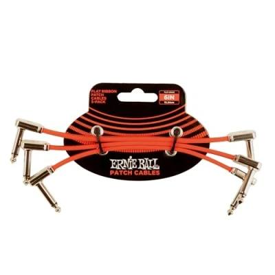Afbeelding van Ernie Ball 6402 patchkabel mono haaks rood 15 cm (set van 3)