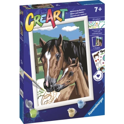 Afbeelding van Ravensburger CreArt Schilderen op Nummer Dollen met Veulens