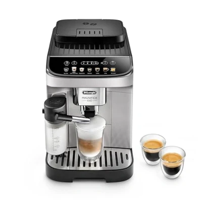 Afbeelding van De&#039;Longhi Magnifica Evo ECAM292.81.SB Volautomatische espressomachine met melksysteem, 7 knoppen voor directe selectie van cappuccino, espresso en andere koffiespecialiteiten, bedieningspaneel,