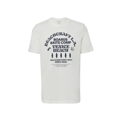 Afbeelding van s.Oliver MIT Crewneck UND Artwork Tshirt print, Heren, Maat: XXL, Weiß