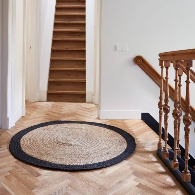 Afbeelding van Rond vloerkleed Jute Naturel/Antraciet 240 Ø (XL) Interieur05