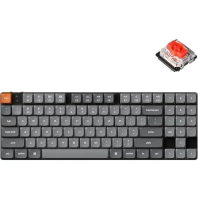 Afbeelding van Keychron K13 Max Low Profile Draadloos Wit LED Mechanisch Toetsenbord, Bluetooth/2.4 GHz/USB, QMK/VIA Programmeerbaar, TKL Toetsenbord Gateron Red, Compatibel met Mac Windows Linux