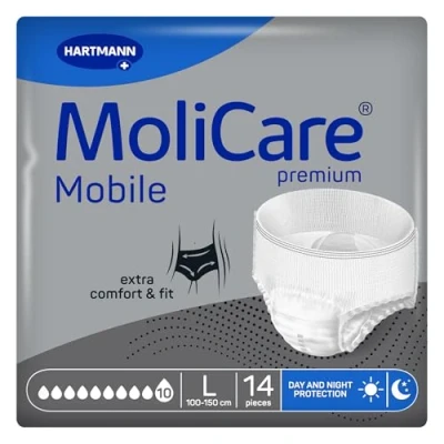 Afbeelding van 4x Molicare Premium Mobile 10 Druppels Large 2613 ml Absorptie 14 stuks