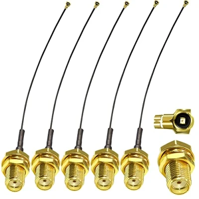 Afbeelding van TuOLNK 5 delige verpakking van stuks SMA aansluiting op U.fl/IPX verlengkabel, IPX IPEX MHF4 RF pigtail wifi antenne verlengkabel 0,81 mm coaxkabel
