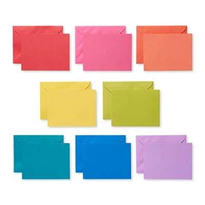 Afbeelding van UK Greetings Multipack van 200 blanco kaarten met één paneel voor hem/haar/vriend kleurrijke ontwerpen perfect knutselen, bedankbriefjes en waardering de leraar