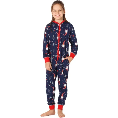 Afbeelding van Merry Style Kinder Pyjama ronde hals lange mouwen broek met zakken Katoen MS MS10 223 PJ Marineblau Zwerge 110 116