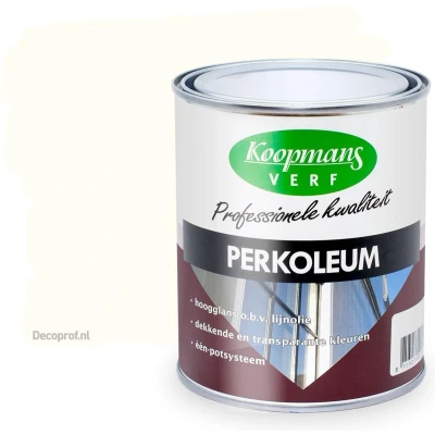 Afbeelding van Koopmans Perkoleum Hoogglans Dekkend Ready Mixed 2,5 ltr wit (RAL 9010) Buitengevel &amp; Tuin