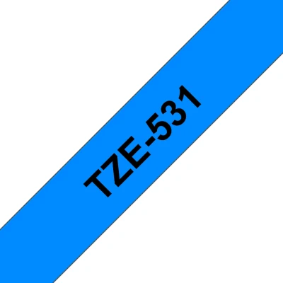Afbeelding van Brother compatible TZE 531 tape, zwart op blauw, 12 mm x 8 m