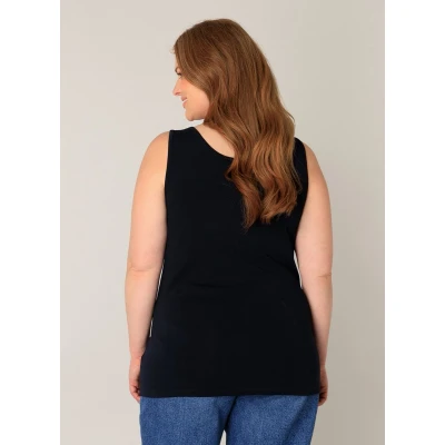 Afbeelding van BASE LEVEL CURVY Yuppie Top Dark Blue maat X 0(44)