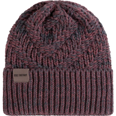 Afbeelding van Knit Factory Sally Muts, Maat: One Size, Anthracite stone red