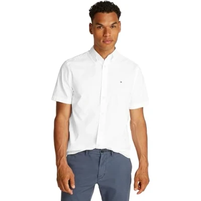 Afbeelding van Tommy Hilfiger FLEX Solid Overhemd, Heren, Maat: 3XL, Optic white