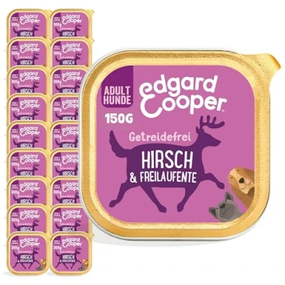 Afbeelding van Edgard &amp; Cooper Hondenvoer voor volwassenen, graanvrij, wild eend, 11 x 150 g, met veel vers vlees en voedzame ingewanden, evenwichtige premium voeding, kwalitatief hoogwaardige eiwitten