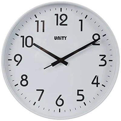 Afbeelding van Unity wandklok, Fradley, Stille veeg, modern, Wit, 30 cm