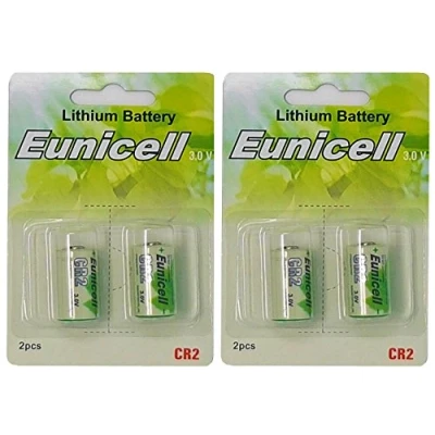 Afbeelding van 4 x CR2 lithiumbatterij (2 blisterkaarten van 2 batterijen) wegwerp merkproduct. Eunicell