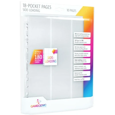 Afbeelding van Gamegenic 18 Pocket Sideloading Pages White (10 stuks)