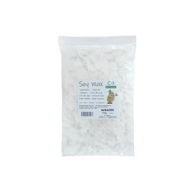 Afbeelding van WAXIM. NATURE C 3 sojawas voor biologische kaarsen 700 g in vlokken. Natuurlijke sojawas, kaars maken, geurkaarsen.