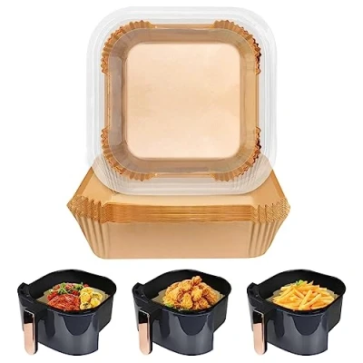 Afbeelding van HORJOR bakpapier, luchtfriteuse, 100 stuks, 20 cm, accessoires Ninja Air Fryer vel, compatibel met Philips Cosori voor stoommagnetron