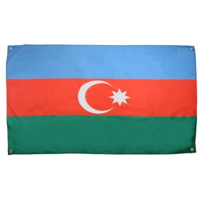 Afbeelding van AZ FLAG Azerbeidzjaanse vlag 150 x 90 cm met 4 ogen, paviljoen voor balkon of muur