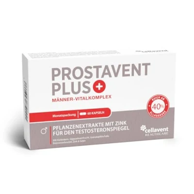 Afbeelding van Prostavent Plus Prostata Kapseln Pflanzenkomplex aus Kürbiskern, Sägepalme, Brennnessel und Granatapfel 60 Stück es**