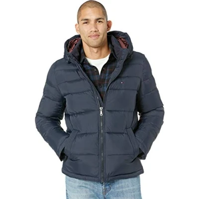 Afbeelding van Tommy Hilfiger heren Down Alternatieve bovenkleding Jas Klassieke Puffer met capuchon, Middernacht, B077TWL2SB
