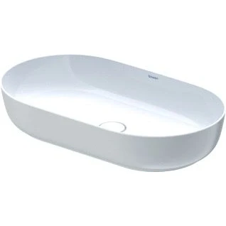 Afbeelding van Duravit luv opzetwastafel ovaal zonder kraangat overloop 70x40cm met wg wit grijs 03797023001