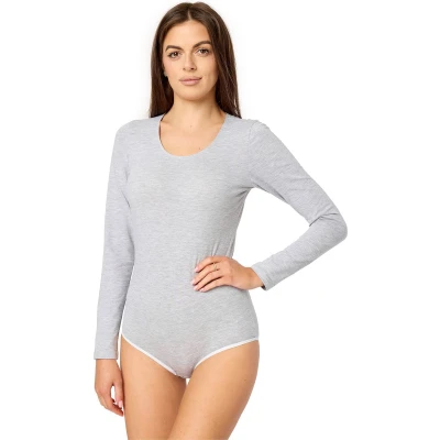 Afbeelding van Merry Style Dames Body Bodysuit Lange Mouwen Katoen MS KS BD900 Lichtgrijs XL