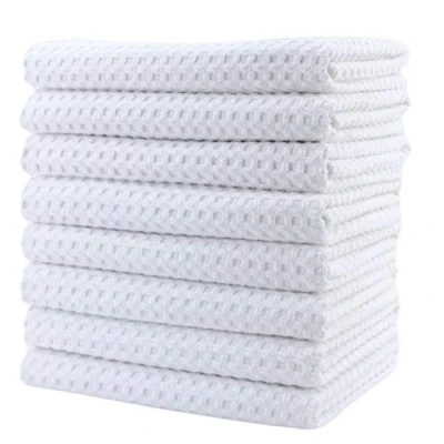 Afbeelding van POLYTE Ultra Premium microvezel keukenhanddoek, theedoek, wafelpatroon, 8 stuks (40 x 71 cm, wit)