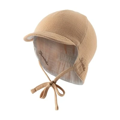Afbeelding van Sterntaler Omkeerbare peaked cap met nekbescherming sand